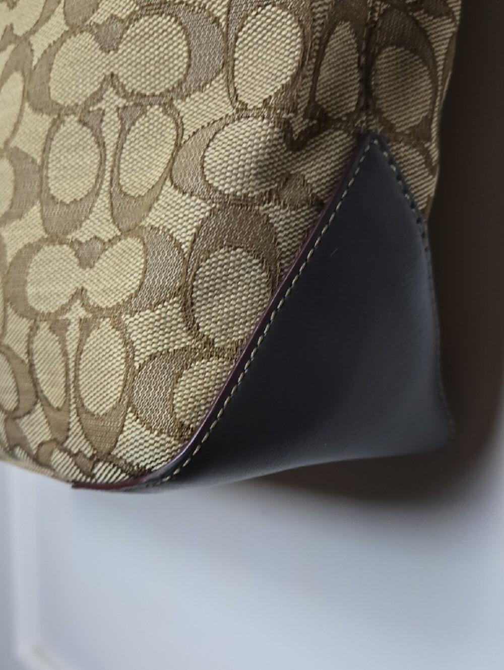 Coach Signature Canvas Tote in Tan and Dark Brown - Picture 6 of 12